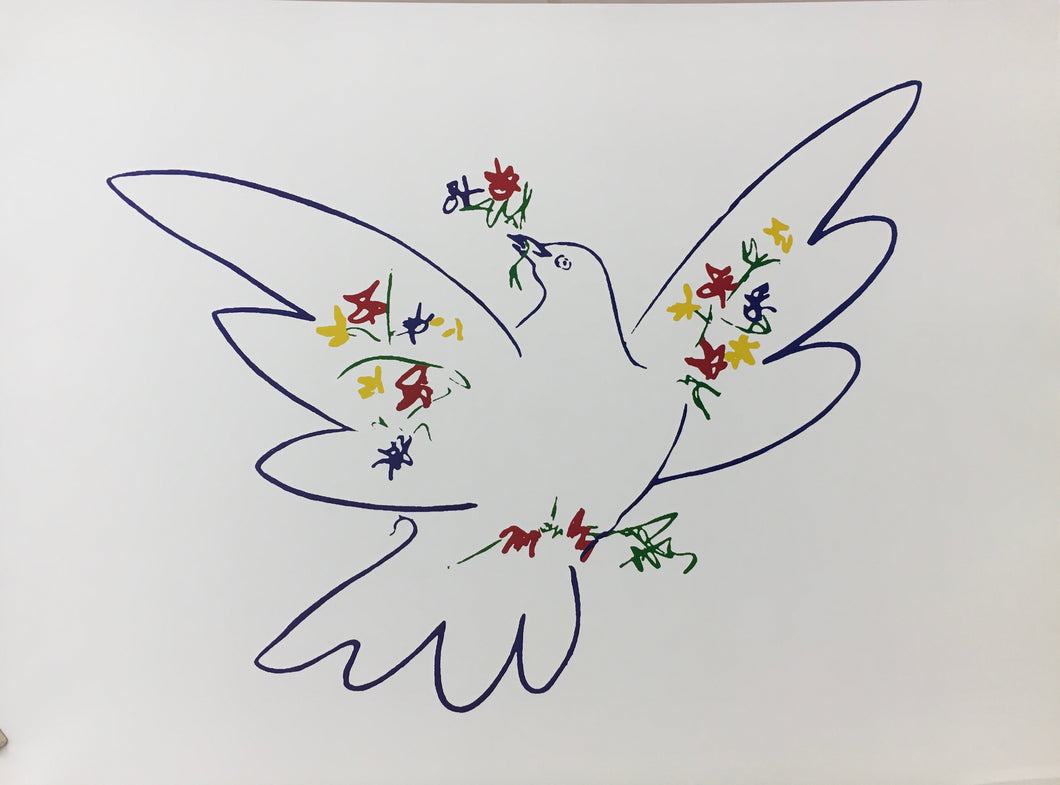 Colombe avec fleurs